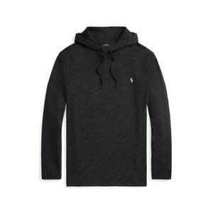 Polo Ralph Lauren Mens 2XL TALL Black Heather Long Sleeve Hooded T-Shirt NWT